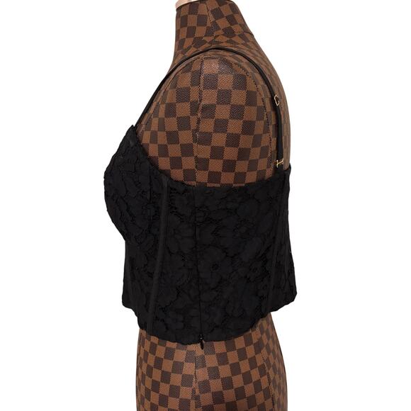 Express Cropped Corset Top Size 10 Black Lace Bustier $78 NEW Fairy Goth Witchy - Picture 4 of 8